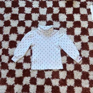 Vintage Oshkosh Kids White Floral Turtleneck Shirt